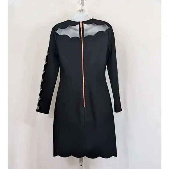 Ted Baker 3 Dress Black Serenity Bodycon Cocktail Misses Size US 8 - Picture 4 of 7